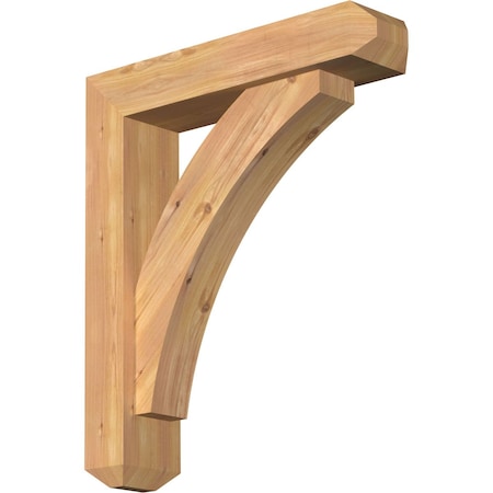Ekena Millwork Thorton Craftsman Smooth Bracket w/ Offset Brace, Western Red Cedar, 5 1/2"W x 24"D x 28"H BKT0604X24X28THR04SWR